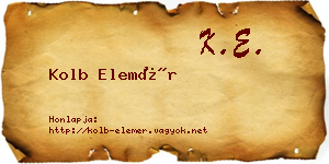 Kolb Elemér névjegykártya